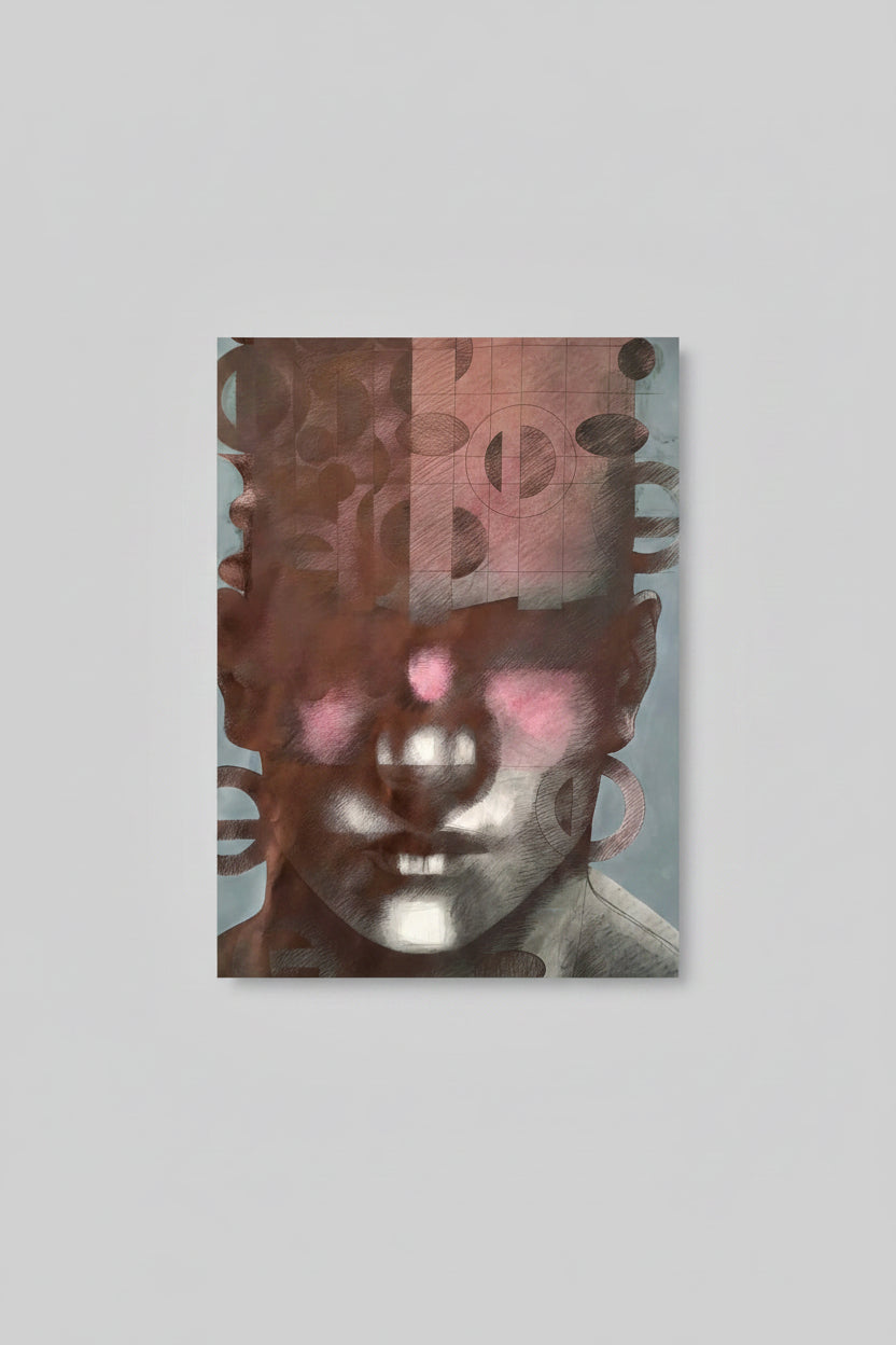 Mind in the Ether – Tracy Keith, 2026. Ballpoint pen, water-based pencil and acrylic paint on Fabriano paper, 760 × 560 mm.